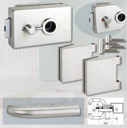 ARCO üvegajtó garnitúra BASIC 03 kilinccsel WC, inox