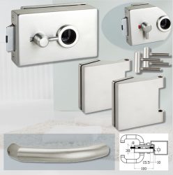 ARCO üvegajtó garnitúra BASIC 04 kilinccsel WC, inox