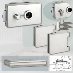 ARCO üvegajtó garnitúra BASIC 02 kilinccsel WC, inox