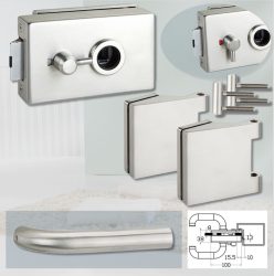 ARCO üvegajtó garnitúra BASIC 03 kilinccsel WC, inox