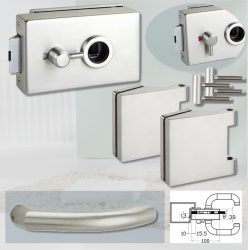 ARCO üvegajtó garnitúra BASIC 04 kilinccsel WC, inox
